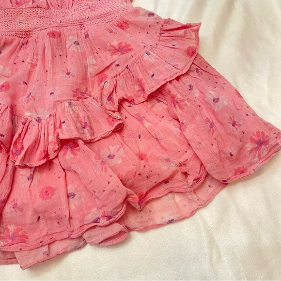 Loveshackfancy Norelli Printed Ruffled Dress pink floral 3532 - Picture 6 of 12